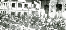 Desfile en El Entrego, años cuarenta